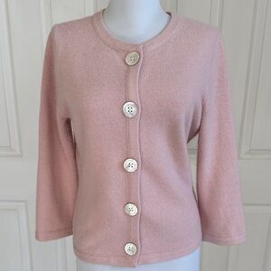 Banana Republic Soft Pink Cardigan Angora Sweater